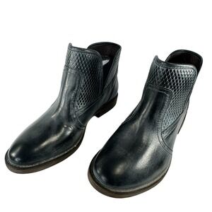 ROAN Gossip Leather Ankle Boots Gray Distressed Size 9.5‎